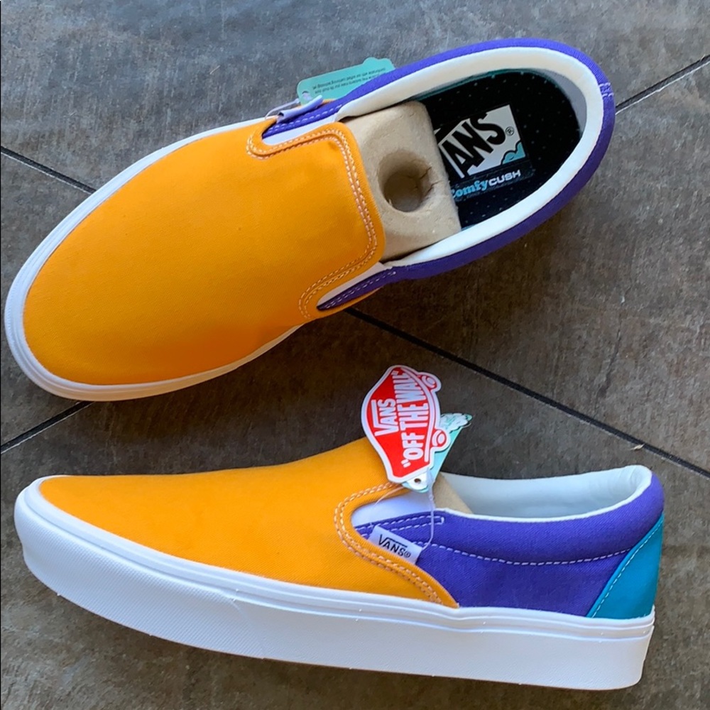 VANS COMFYCUSH SLIP ON MULTI BLOCK MULTI/TRWHT WMN - Picture 15 of 16